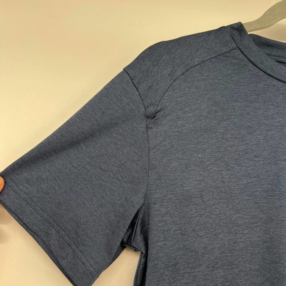 Alblanc AthleticT-Shirt Men's Sz Large Navy Blue Crew Neck Short Sleeve AB7108 - Picture 4 of 7